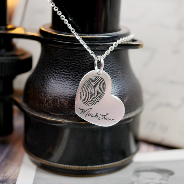 Handwriting Heart Necklace - Custom Engraving