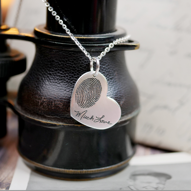 Handwriting Heart Necklace - Custom Engraving