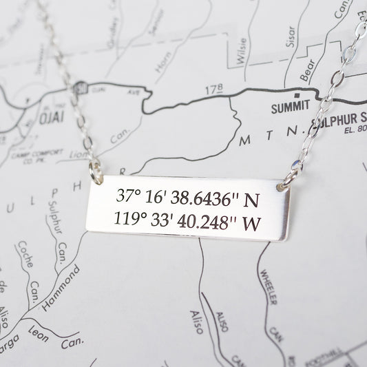 Coordinates Necklace - Custom Engraving