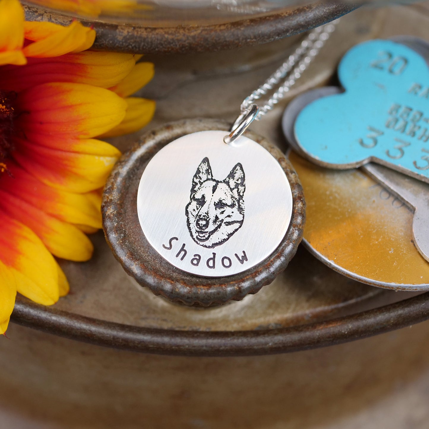 Pet Portrait Necklace - Custom Engraving