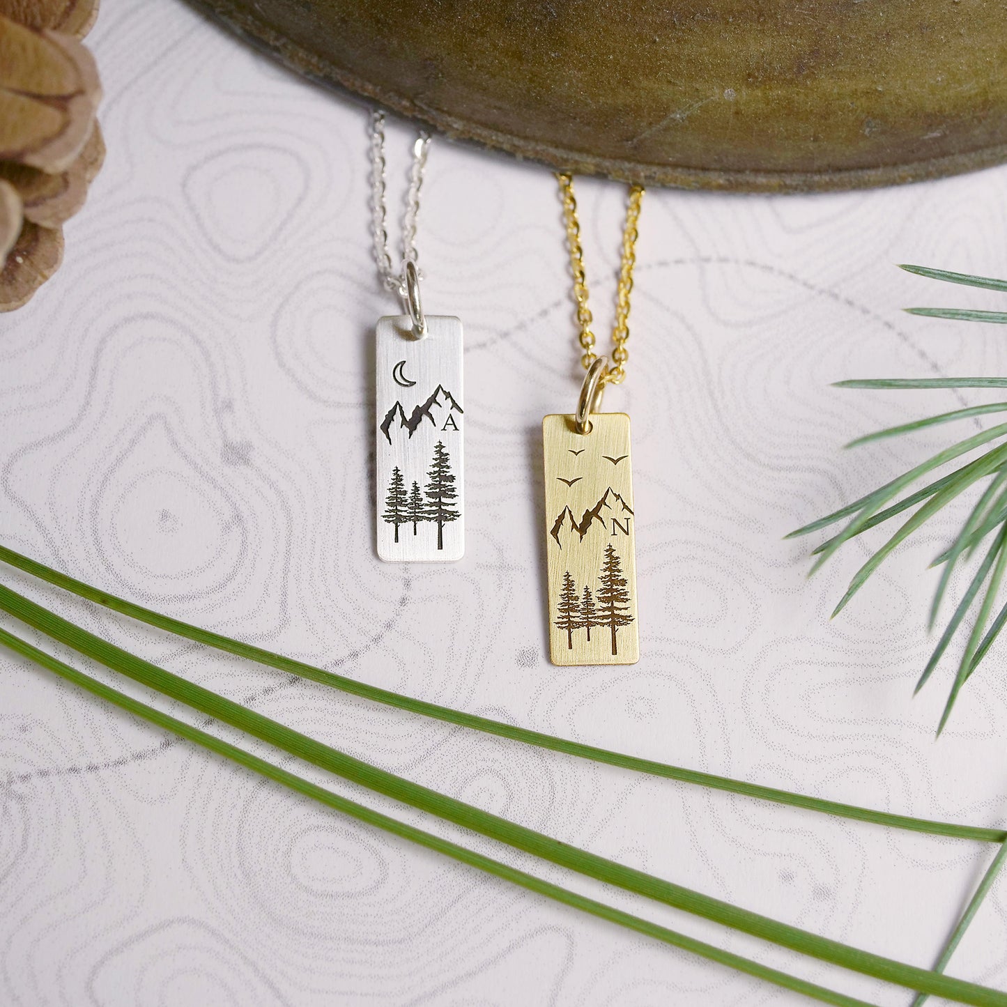 Mountain Range Necklace  - Custom Engraving