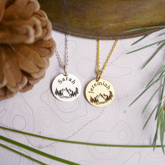 Mountain Range Necklace  - Custom Engraving