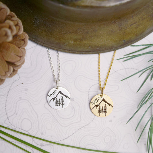 Mountain Range Necklace  - Custom Engraving