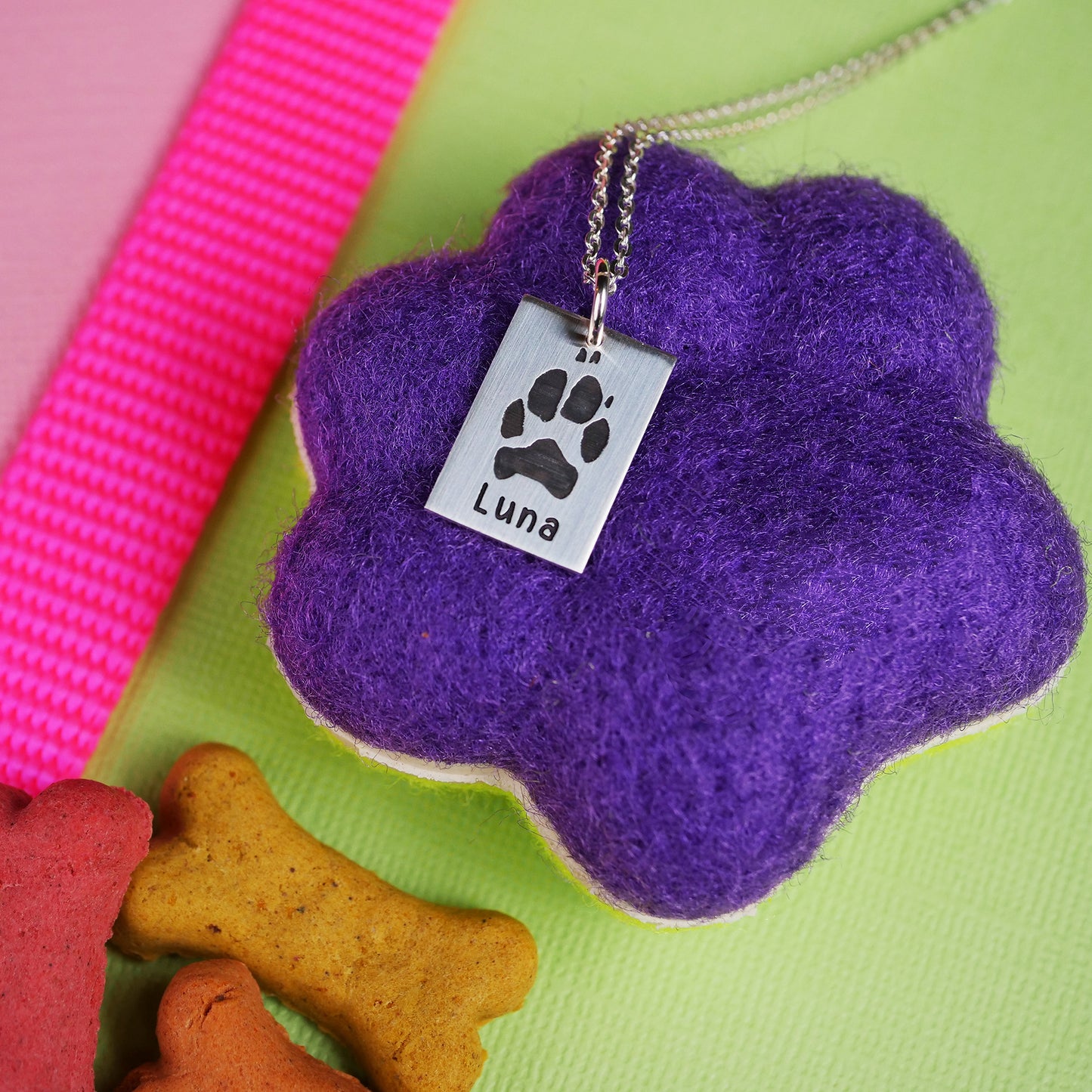 Pet Paw Print Necklace - Custom Engraving