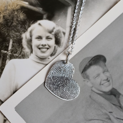 Fingerprint Heart Necklace - Custom Engraving