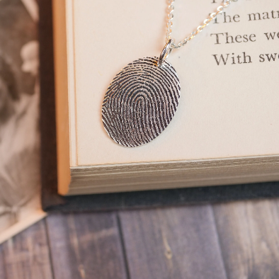 Fingerprint with Handwriting Necklace - Custom Engraving